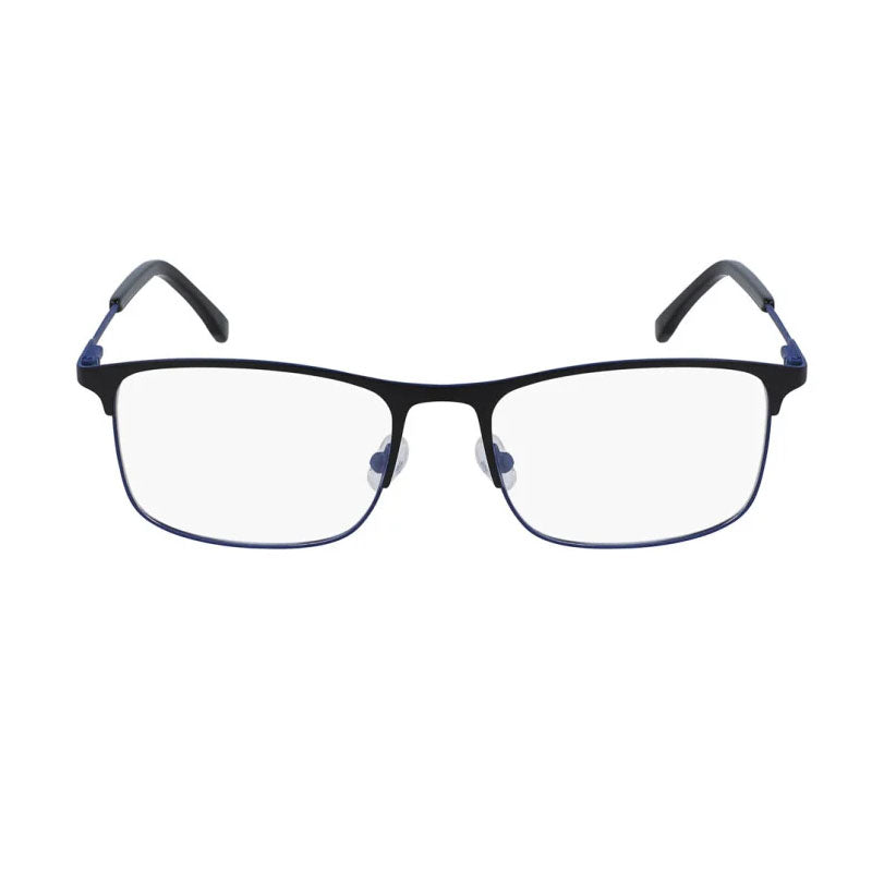 Lacoste Eyeglasses Rectangle Full Rim, Matte Black/Blue Frame and Clear Demo Lenses Lens L2252001
