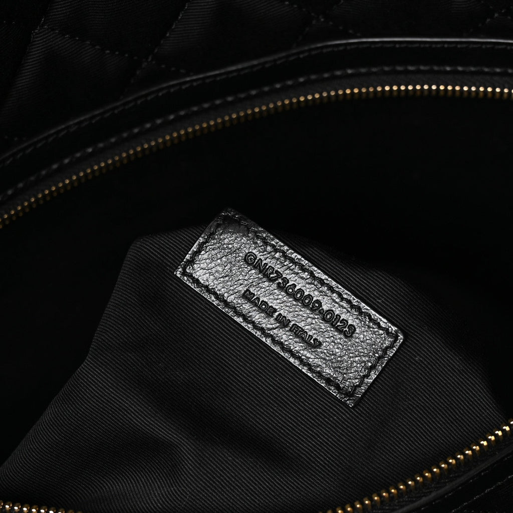 Calfskin Quilted ES Giant Travel Bag Black