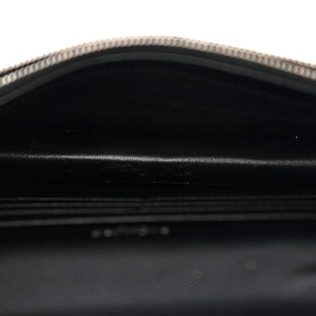 Grain De Poudre Matelasse Chevron Monogram Envelope Chain Wallet Black
