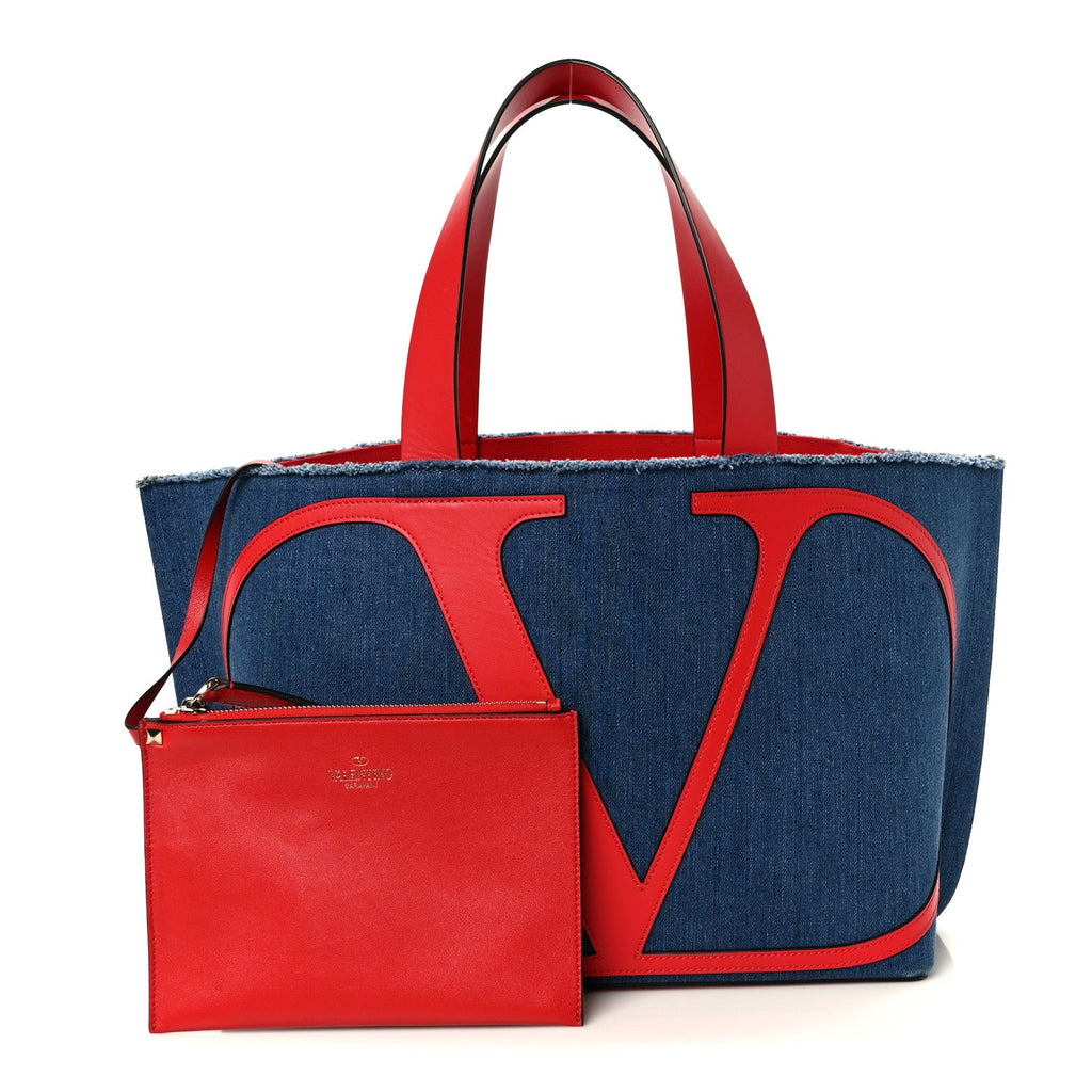 Denim Small Escape Tote Blue Red