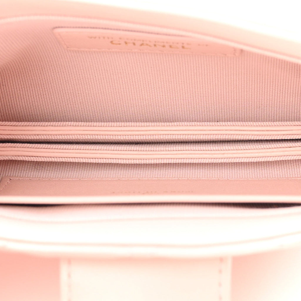 Lambskin Quilted Mini CC Chain Bag Light Pink