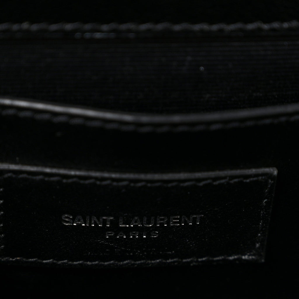 Grain De Poudre Medium Classic Monogram Kate Satchel Black White