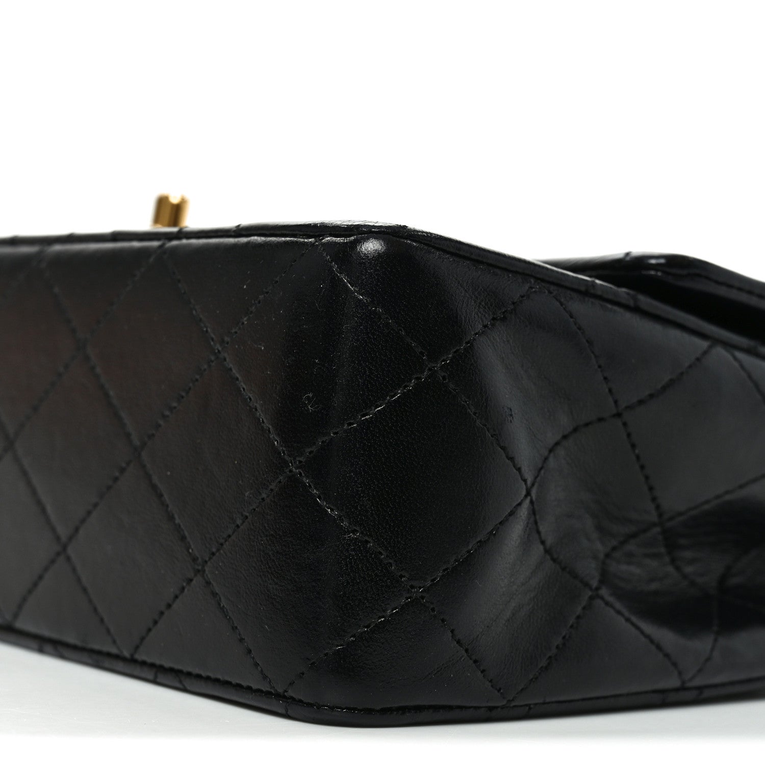 Lambskin Quilted Medium Double Flap Black