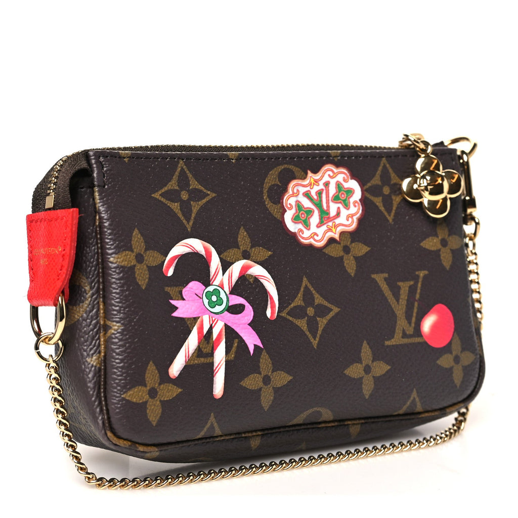 Monogram 2024 Christmas Animation Candy Factory Mini Pochette Accessories Candy Red