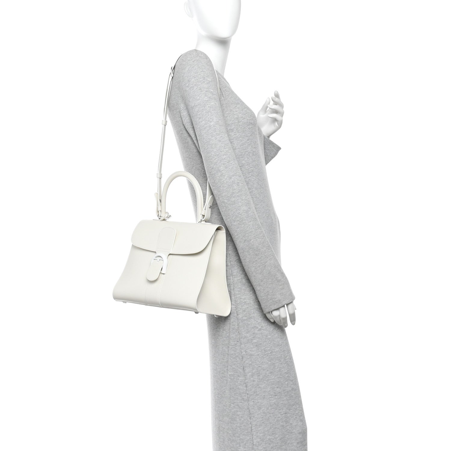 Box Calfskin MM Brillant Satchel Ivory