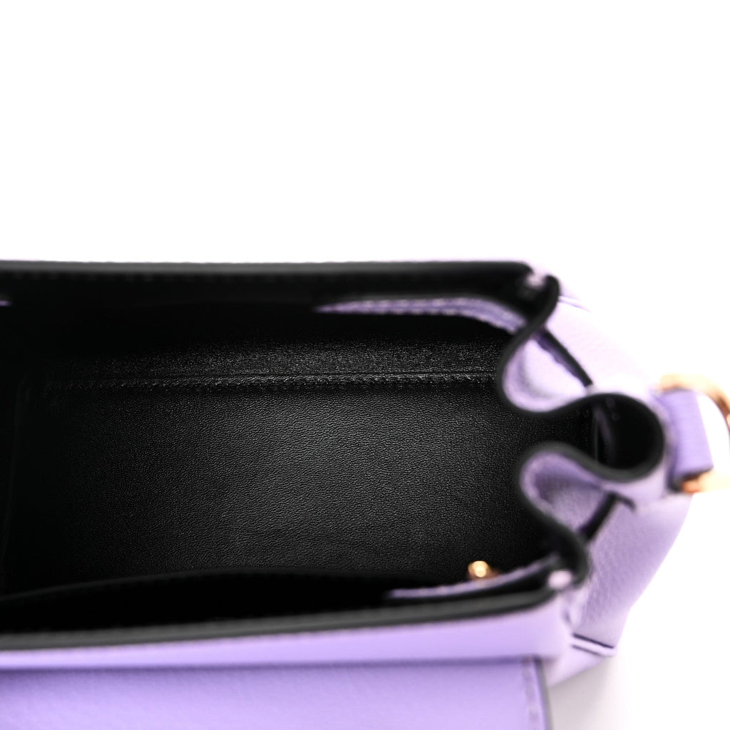 Grained Calfskin Small La Medusa Top Handle Bag Lilac