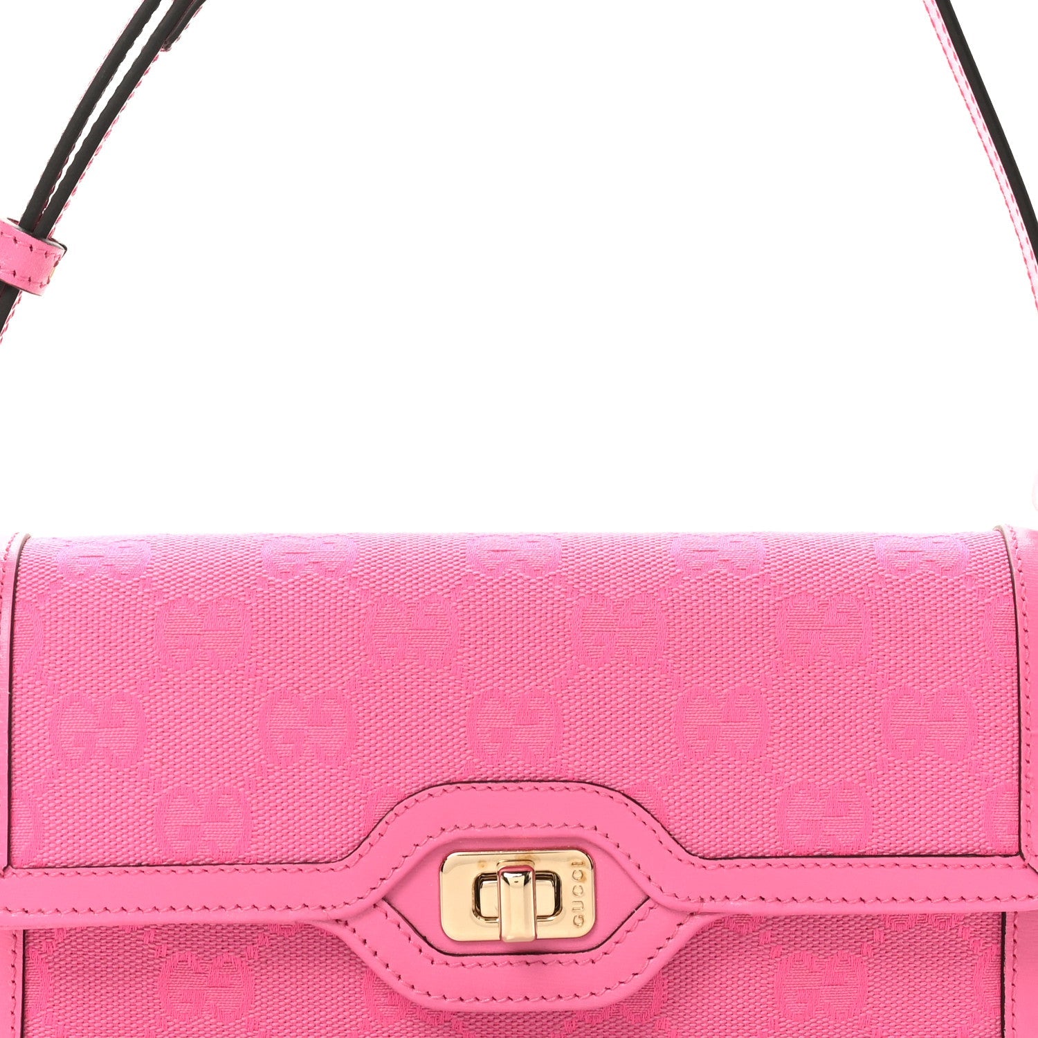 GG Monogram Scratch Lux Calfskin Mini Luce Shoulder Bag Rose Dark Blossom