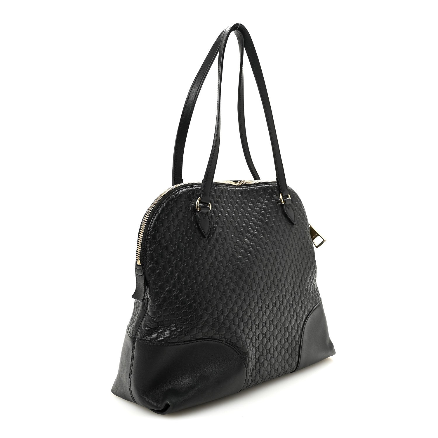 Soft Microguccissima Medium Bree Shoulder Bag Black