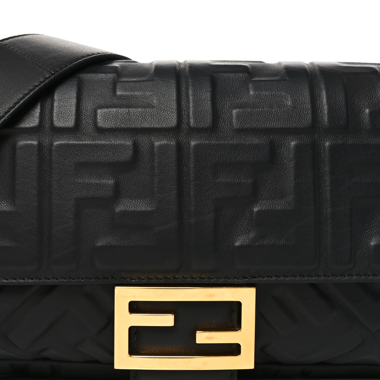 Nappa FF 1974 Embossed Baguette Black