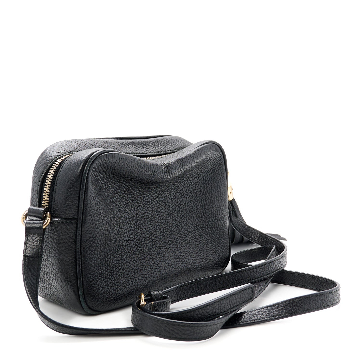 Pebbled Calfskin Small Soho Disco Bag Black