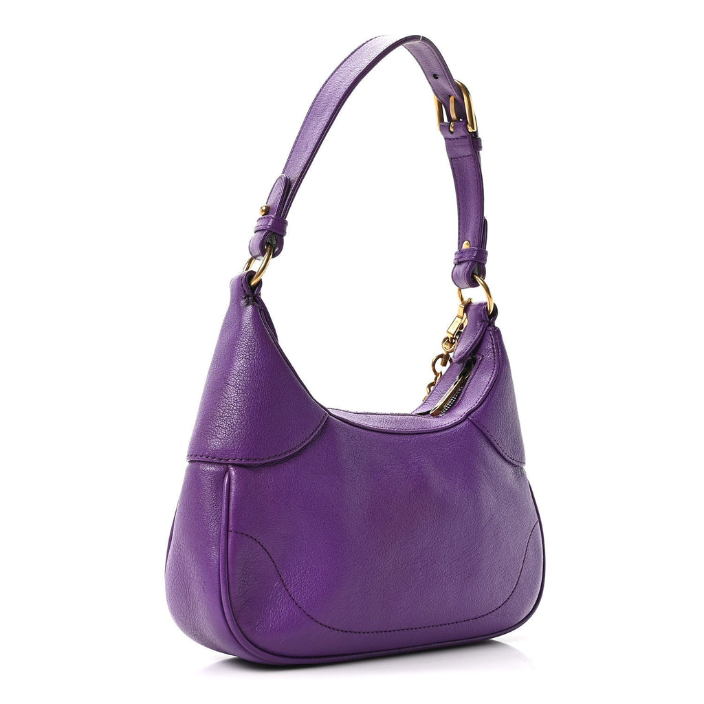 Goatskin Small Aphrodite Shoulder Bag Shine Purple