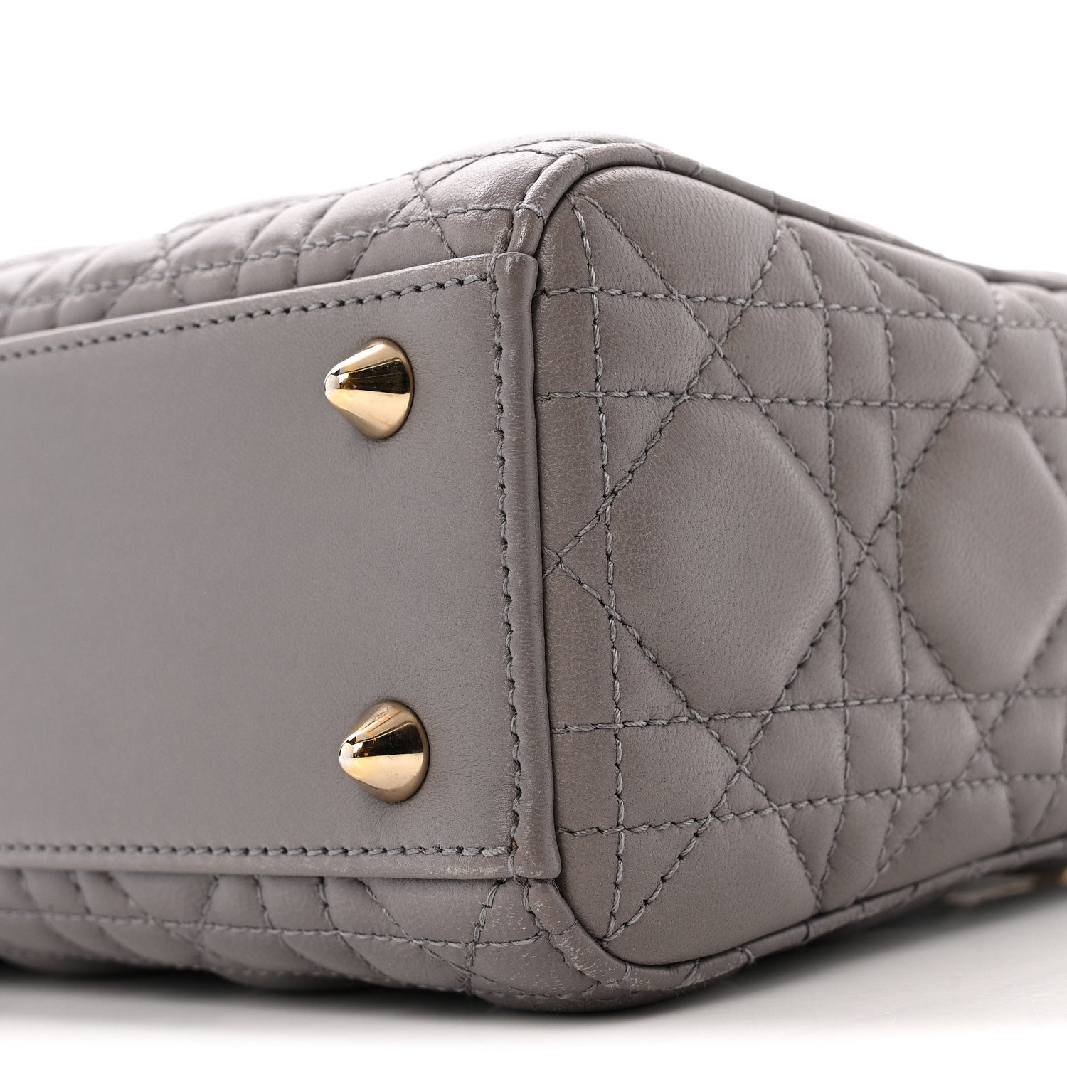 Lambskin Cannage Small Lady Dior Grey