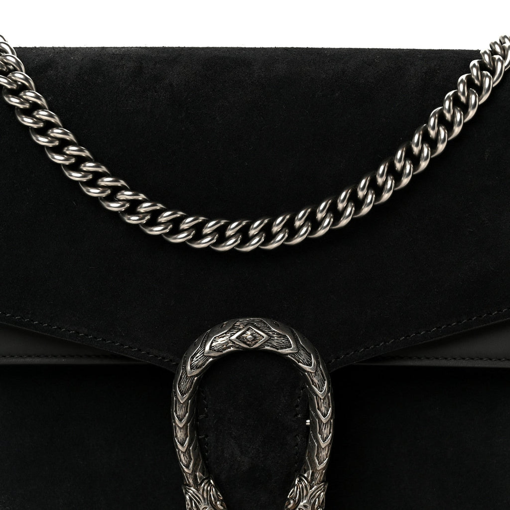 Suede Medium Dionysus Shoulder Bag Black