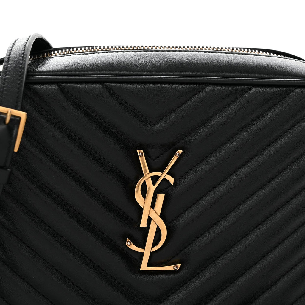 Calfskin Matelasse Monogram Lou Camera Bag Black