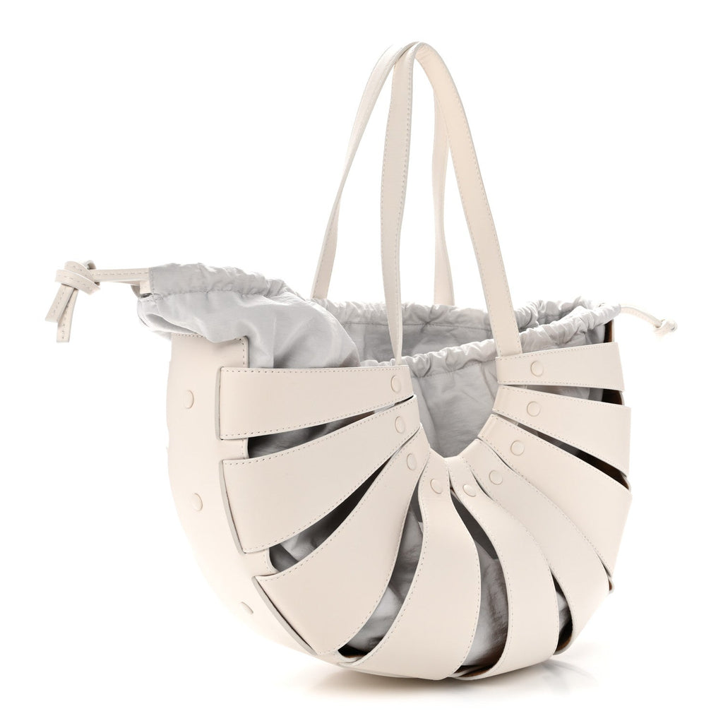 French Calfskin Shell Bag White Frost