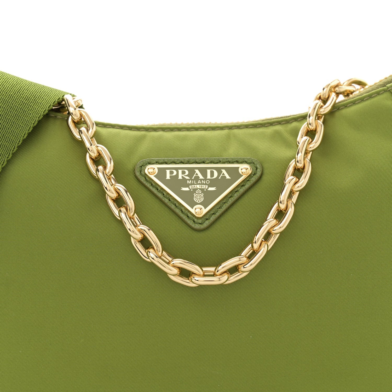 Re-Nylon Demi-lune Shoulder Bag Ivy Green