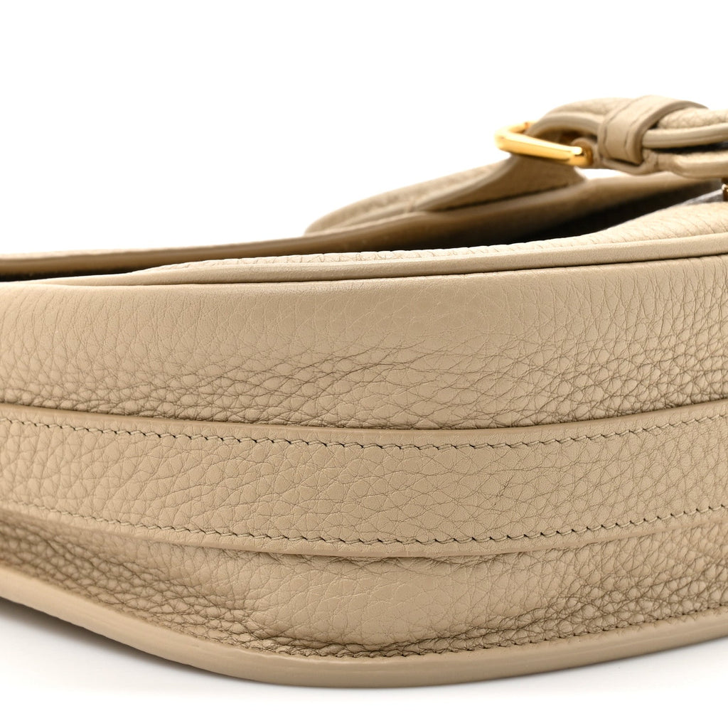 Grained Calfskin Medium Bobby Flap Beige