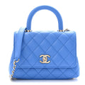 Caviar Quilted Extra Mini Coco Handle Flap Blue