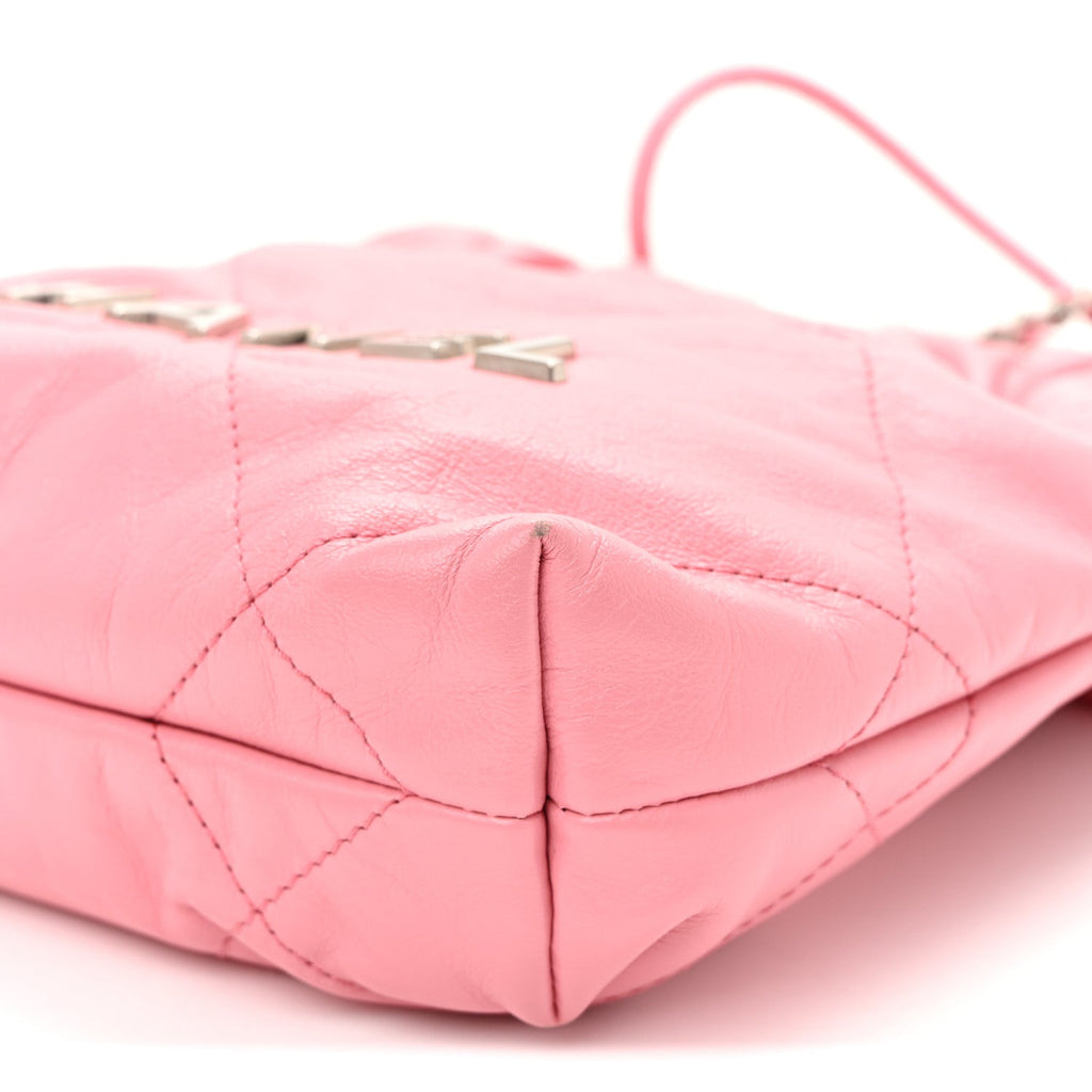 Shiny Calfskin Quilted Mini Chanel 22 Pink