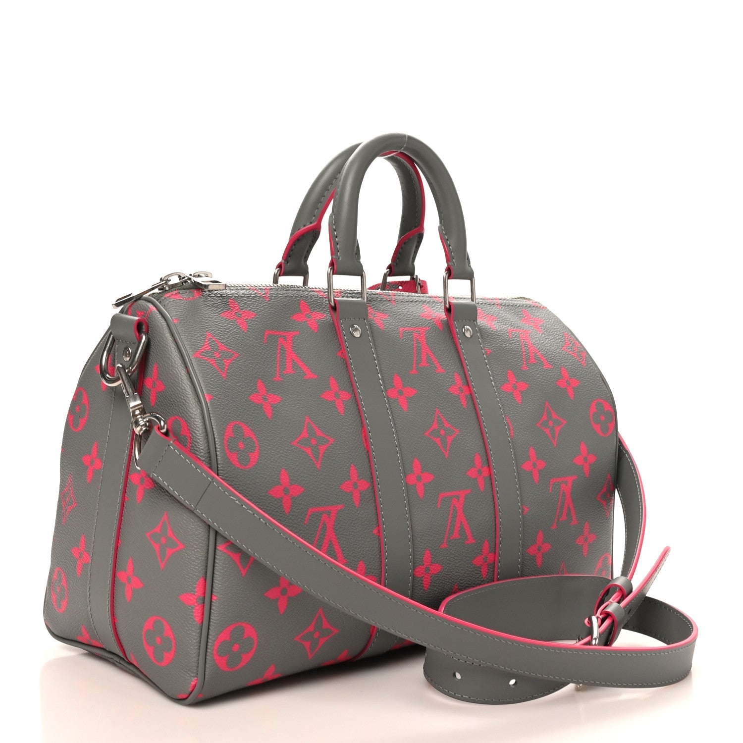 Monogram Glow Up Keepall Bandouliere 35 Grey Pink