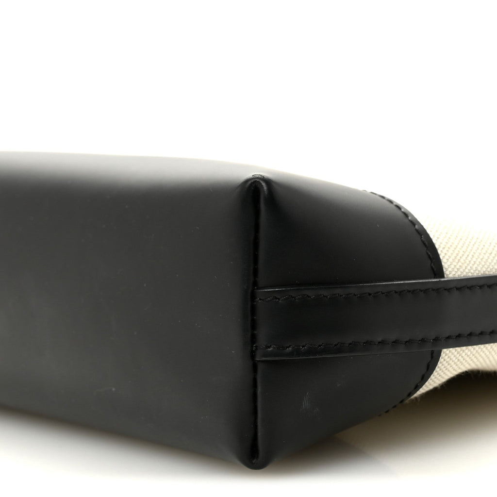 Cotton Canvas Pochette Crossbody Bag Black