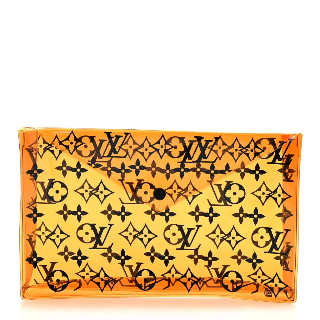 PVC Monogram Printed Envelope Pouch Orange