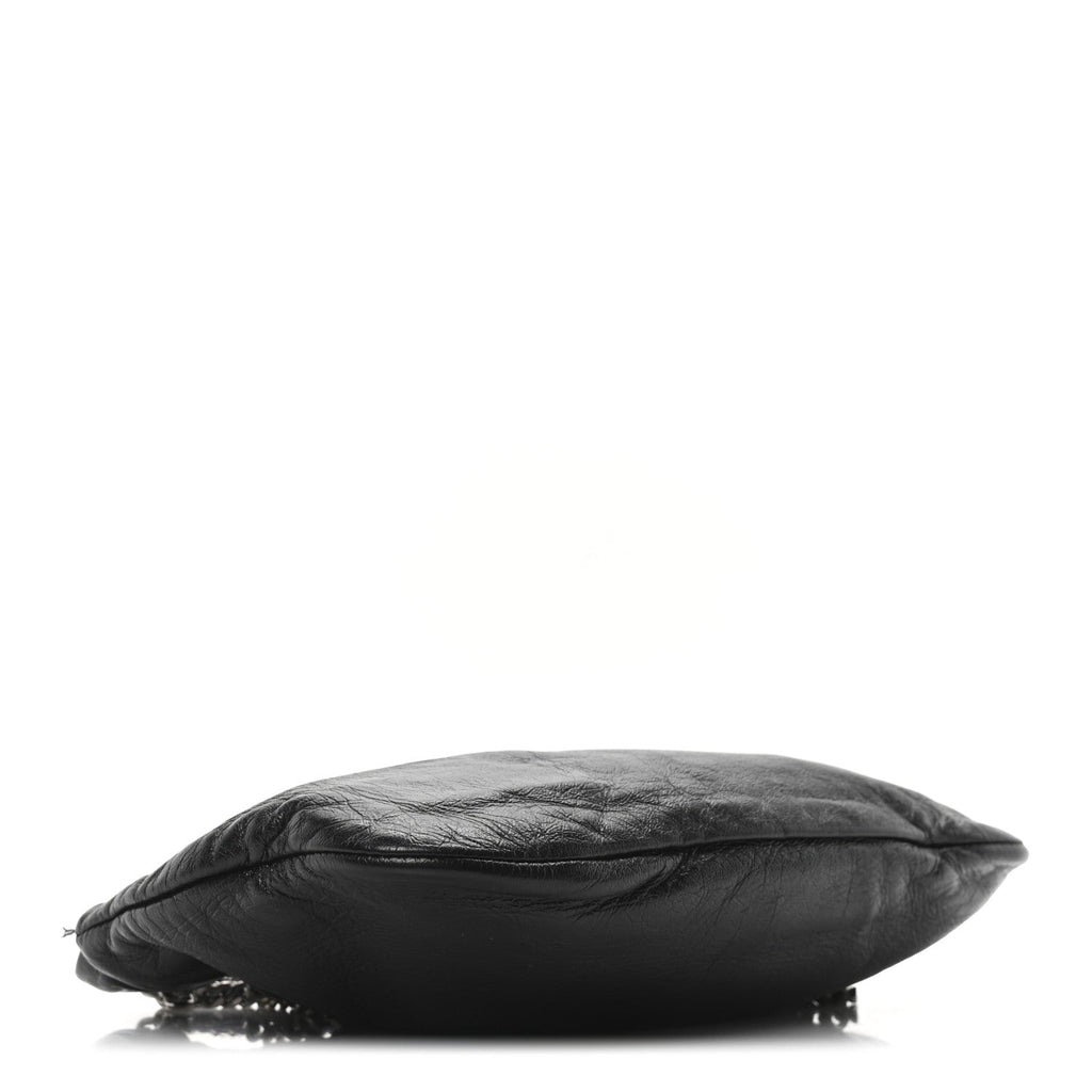 Calfskin Pac Ruched Hobo Black