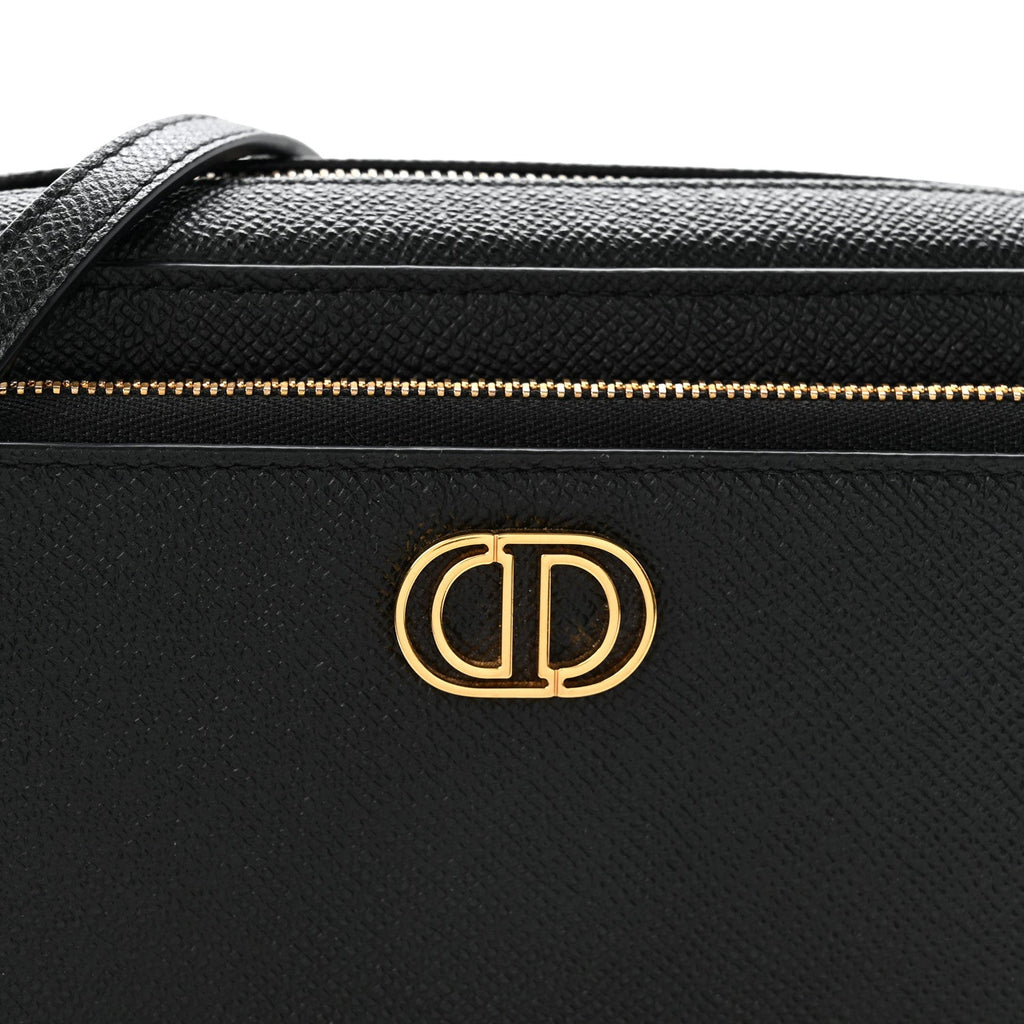 Grained Calfskin Caro Double Pouch Black