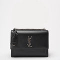 Saint Laurent Black Calfskin Medium Monogram Sunset