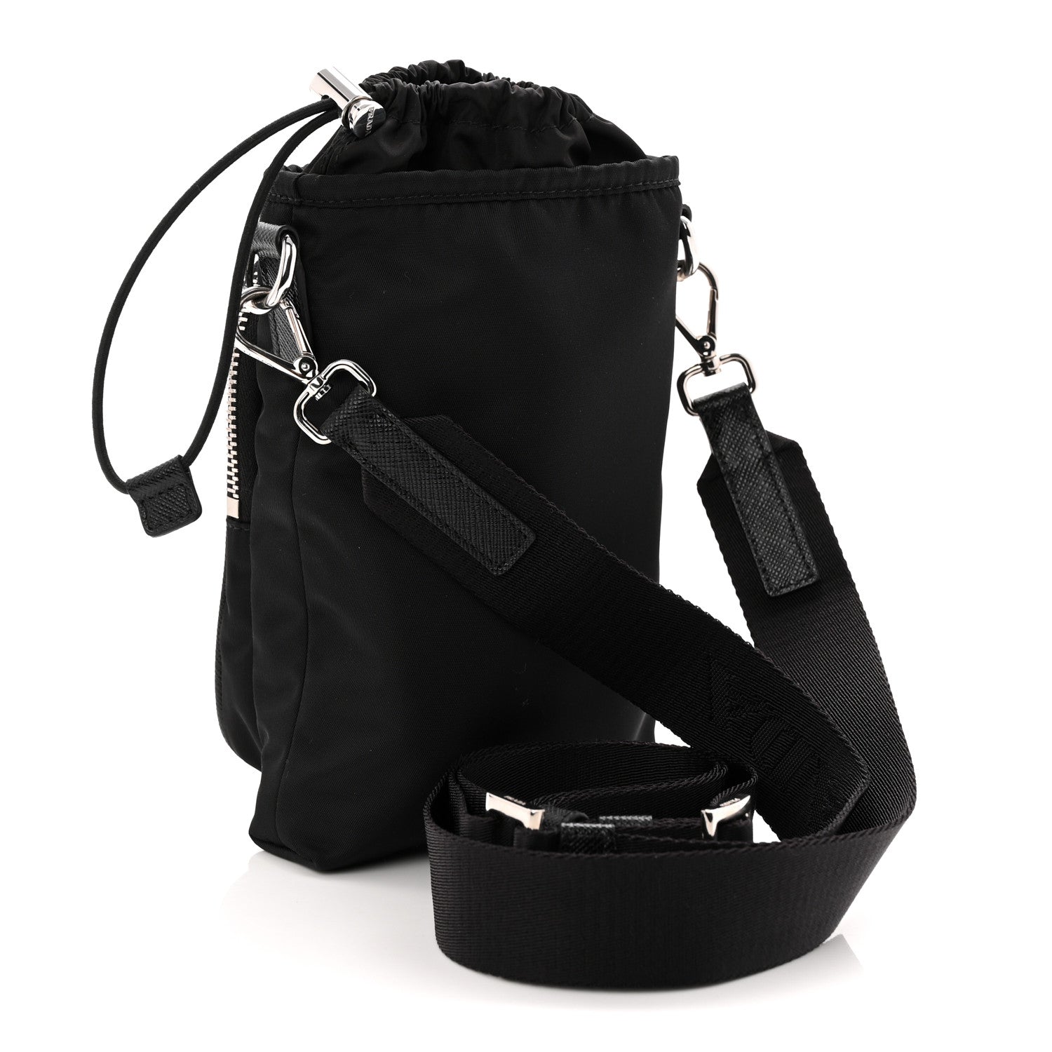Tessuto Nylon Saffiano Phone Case Crossbody Black