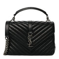 Sheepskin Matelasse Chevron Monogram Medium College Bag
