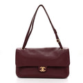 Grained Calfskin Small Souplissimo Maxi Flap Burgundy