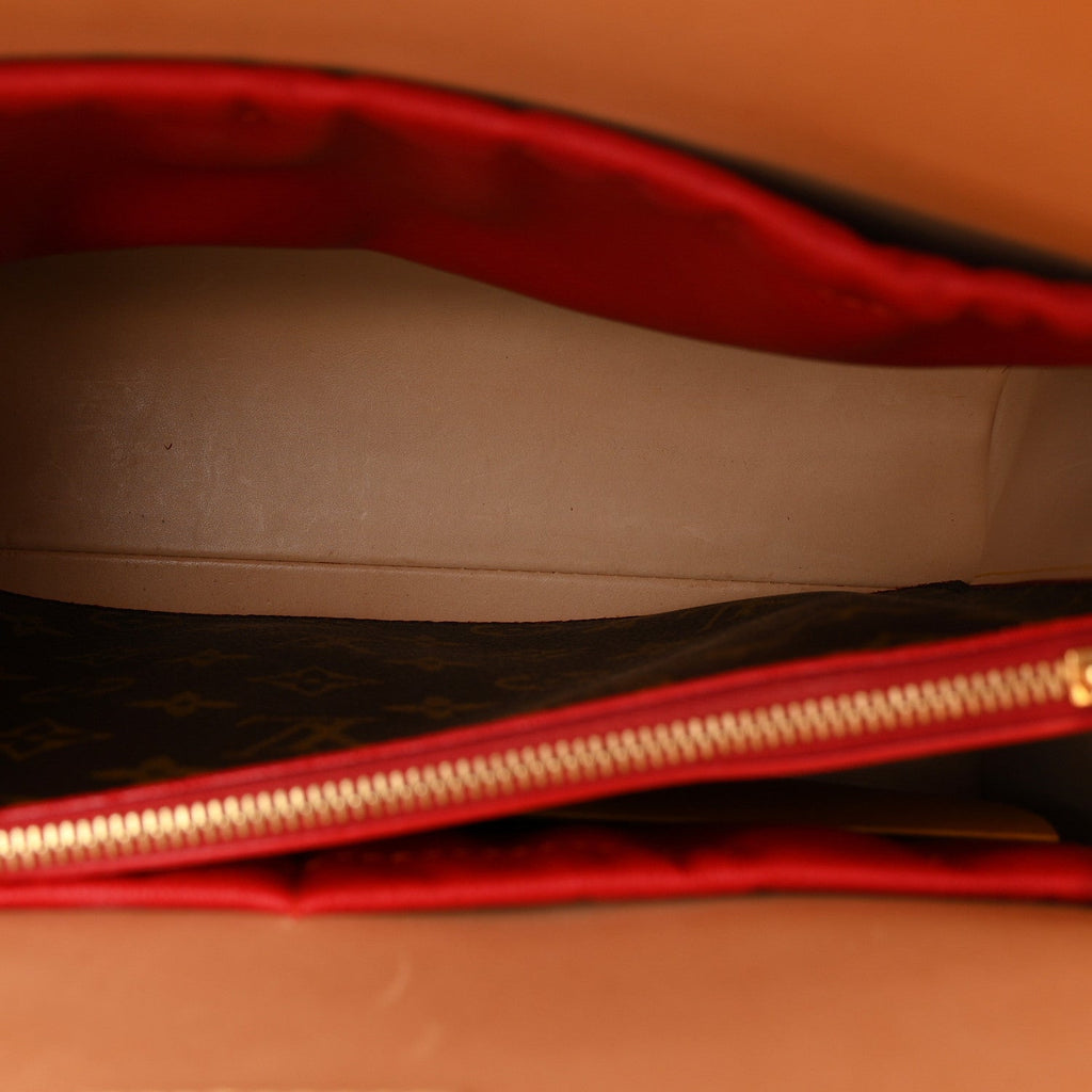 Monogram Calf Hair Spikes Iconoclasts Christian Louboutin Tote Red