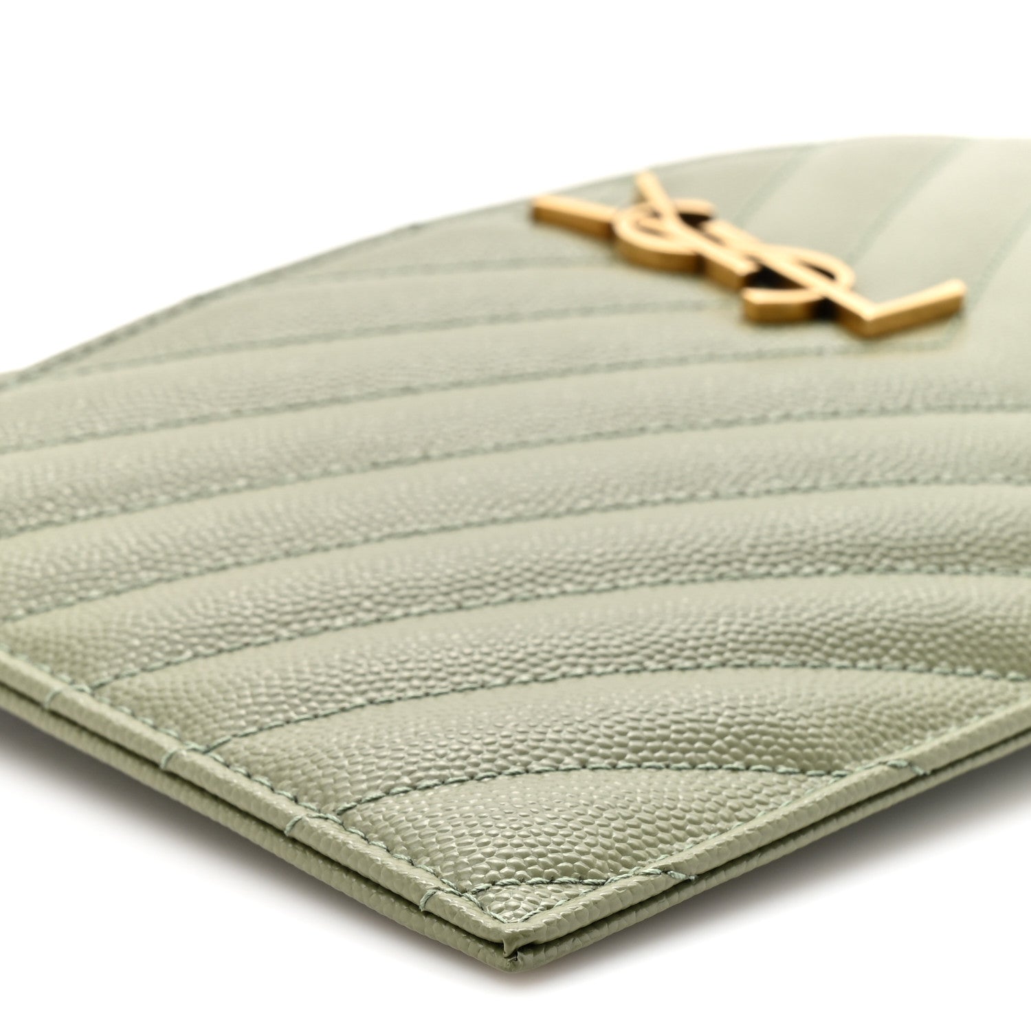 Grain De Poudre Chevron Monogram Large Bill Pouch Light Sage