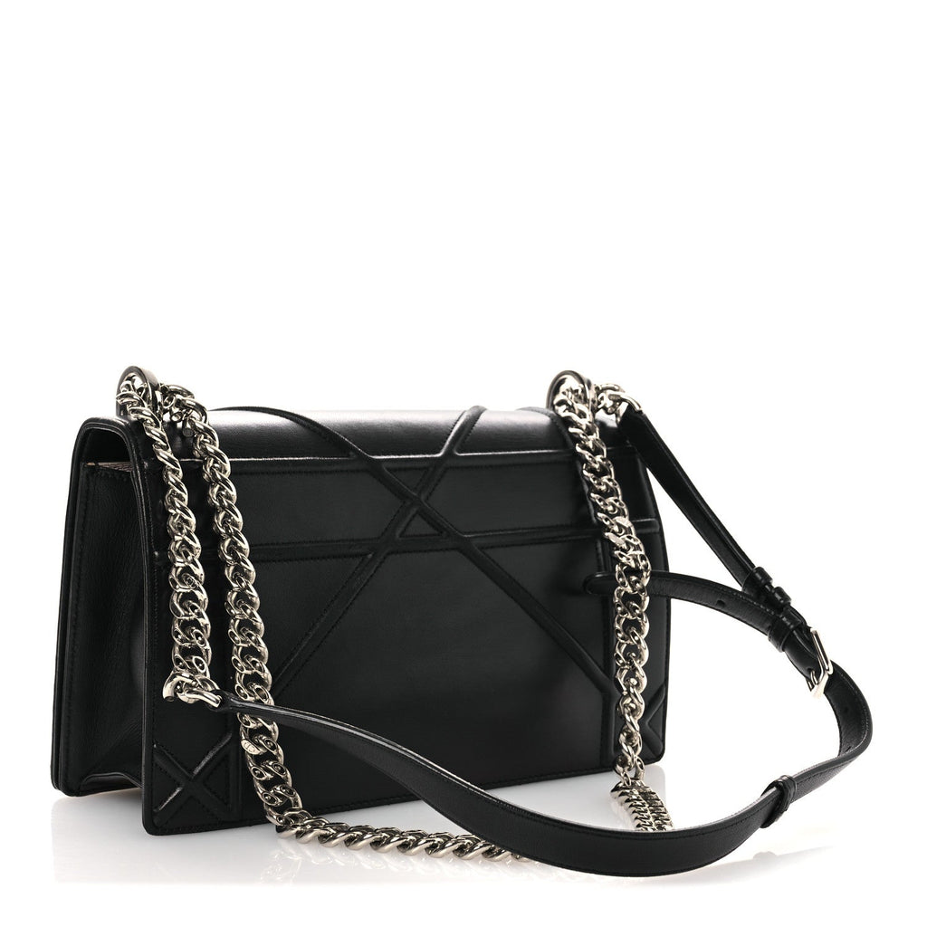 Lambskin Medium Diorama Flap Bag Black
