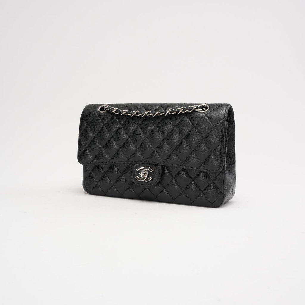 Chanel Classic Medium Double Flap Bag Black Caviar-leather 2010