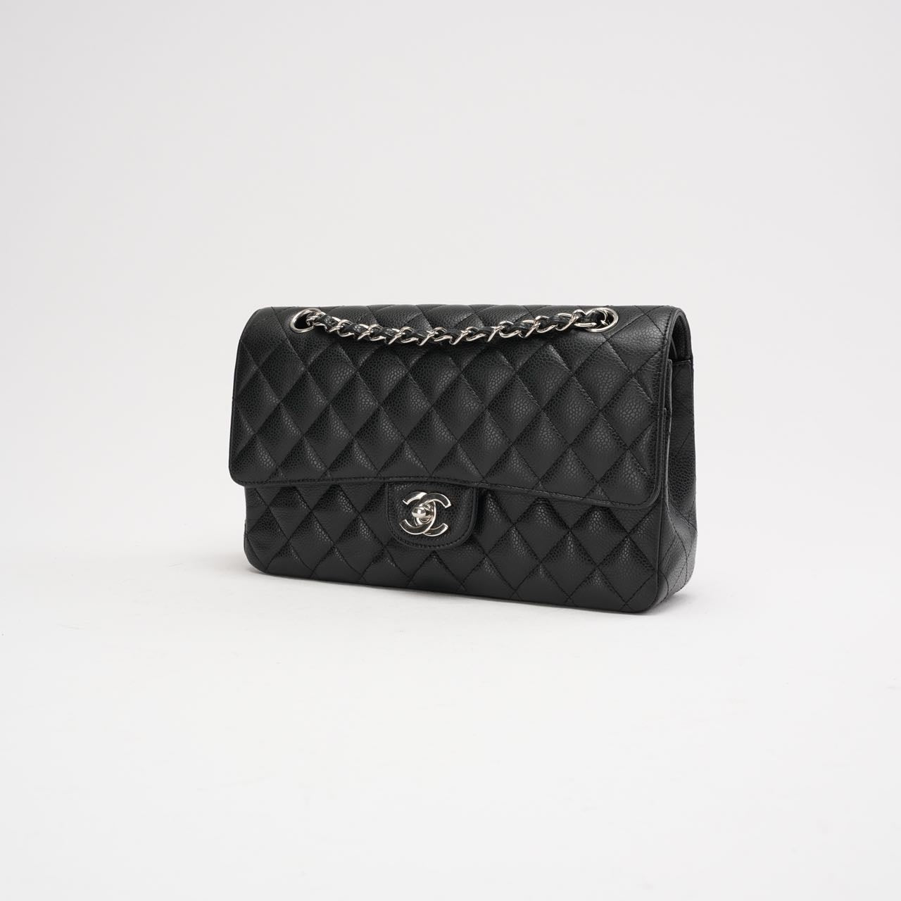 Chanel Classic Medium Double Flap Bag Black Caviar-leather 2010