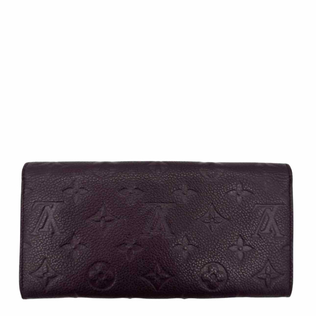 LOUIS VUITTON Monogram Empreinte Sarah Wallet Maroon