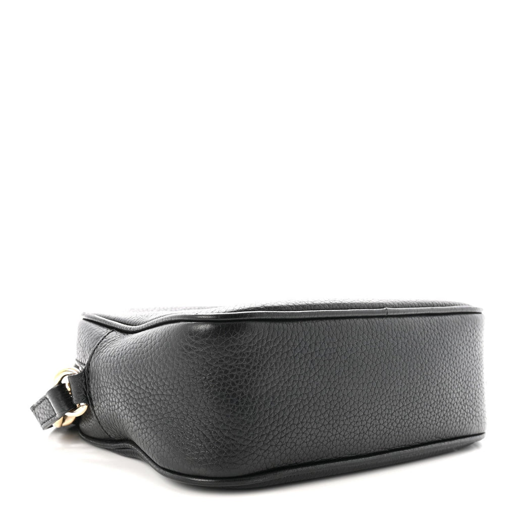 Pebbled Calfskin Small Soho Disco Bag Black