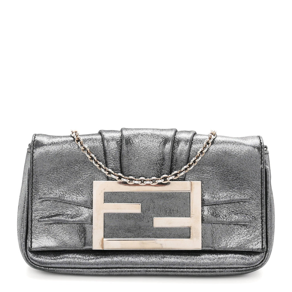 Metallic Calfskin Mia Pochette Silver
