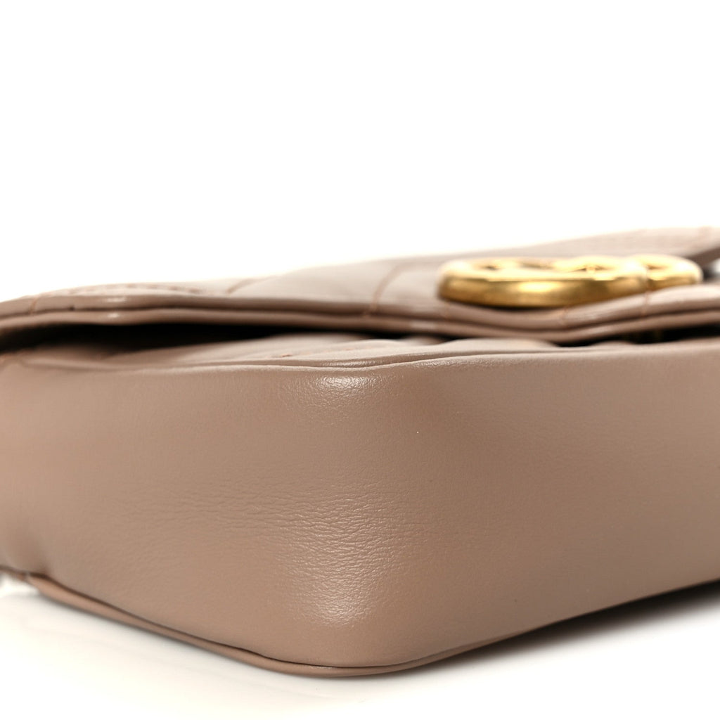 Calfskin Matelasse Super Mini GG Marmont Shoulder Bag Porcelain Rose