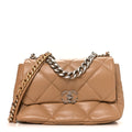Lambskin Quilted Large Chanel 19 Flap Beige