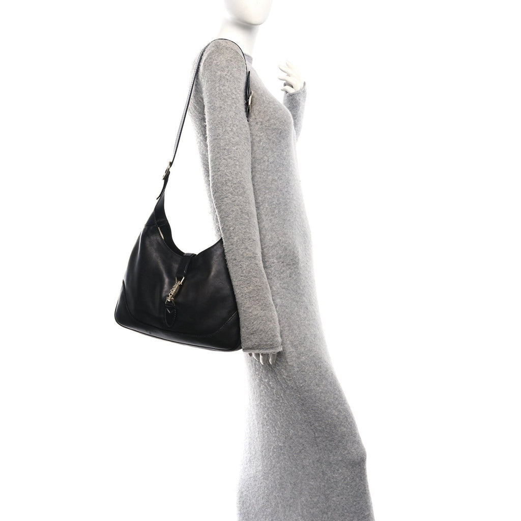 Calfskin Medium New Jackie Shoulder Bag Black