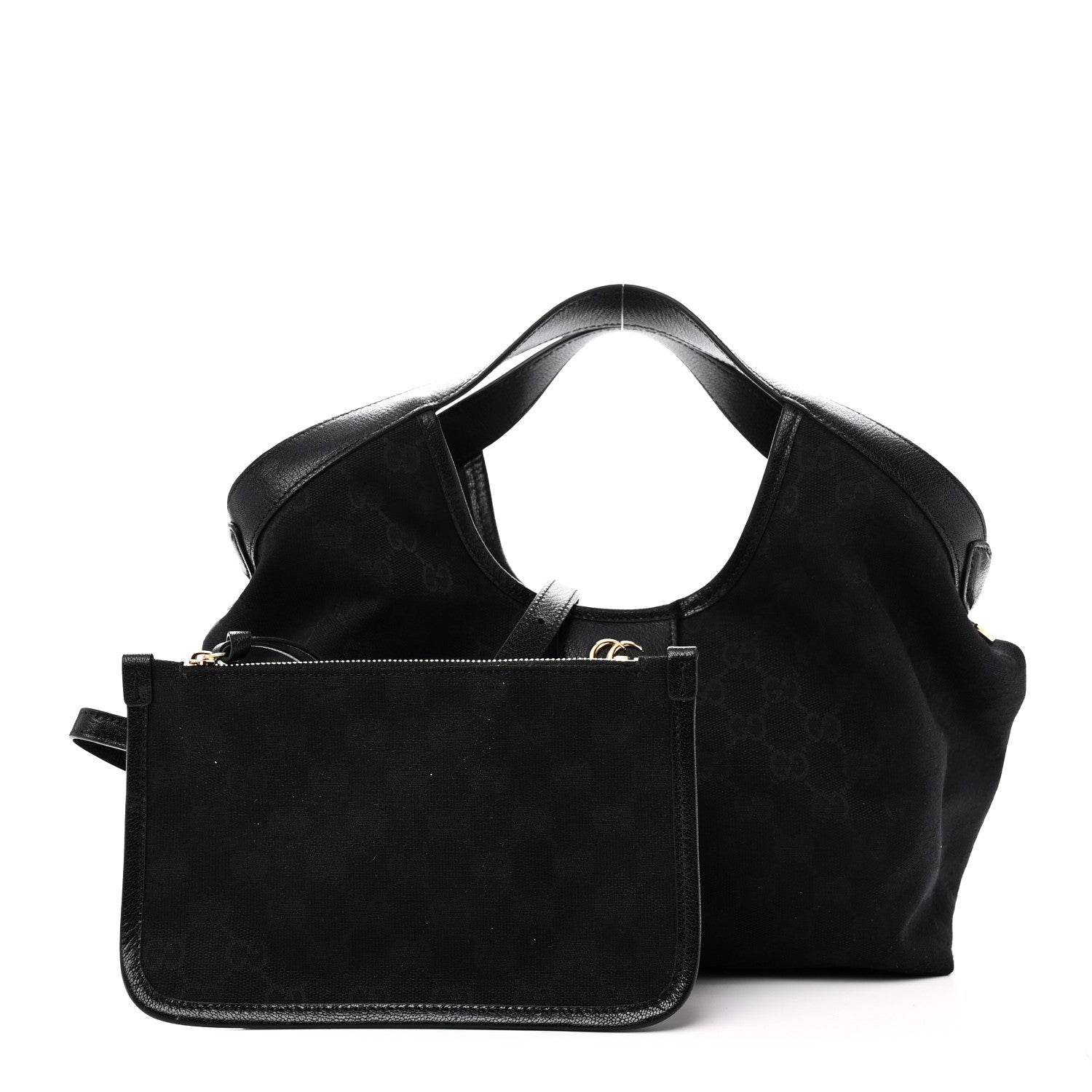 Denim GG Monogram Web Small Giglio Tote Black