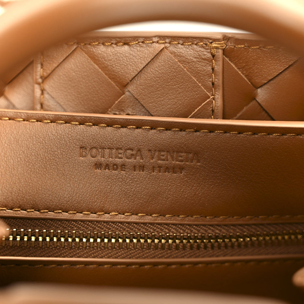 Suede Intrecciato Small Andiamo Shoulder Bag Amber