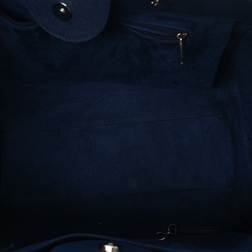 Caviar Large Studded Deauville Tote Navy