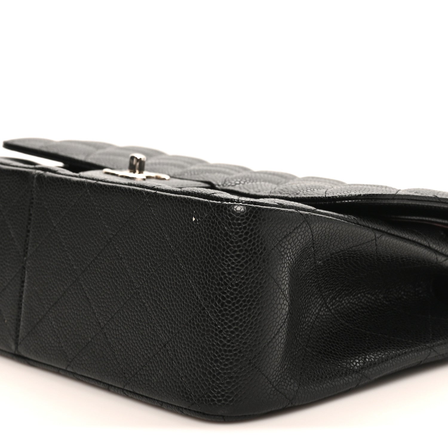 Caviar Quilted Jumbo Double Flap Black