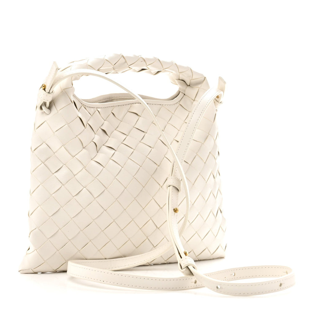 Calfskin Intrecciato Mini Hop White