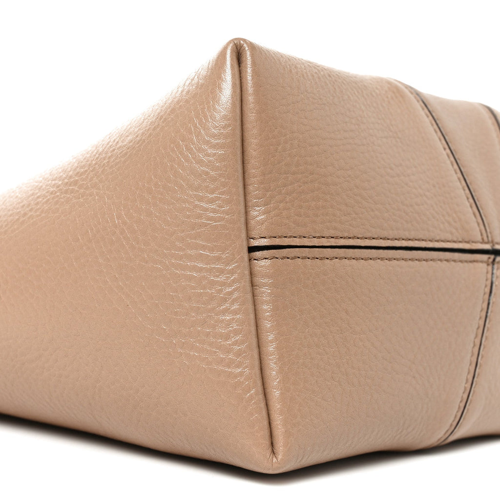 Grained Calfskin Medium Spin Tote Woodrose