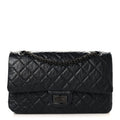 Aged Calfskin Quilted 2.55 Reissue 225 Flap So Black